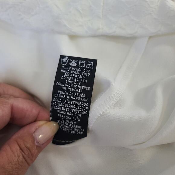 Ronni Nicole womens sleeveless textured white dress Size 12 Office Graduation - Picture 7 of 9